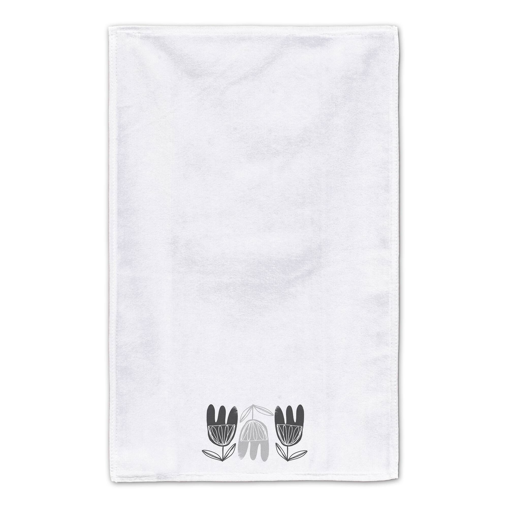Mid Mod Gray Florals 16" x 25" Tea Towel Set of 2